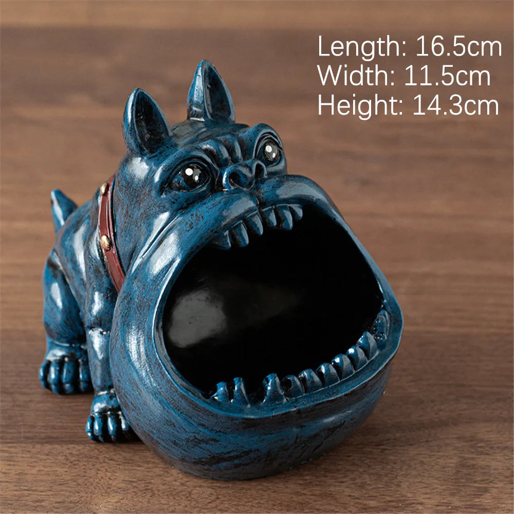 Ceramic Bulldog Ashtray and Storage Box - Large Capacity Animal Decor for Living Room, Desktop Ornaments, and Men's Gifts