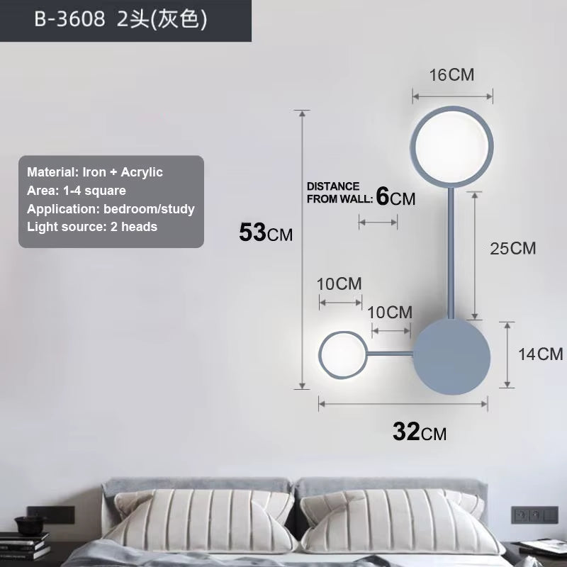 Nordic Modern Wall Lamp Led Minimalist Wall Light Living Room Bedroom Staircase Light Home Decoration Bedside Wall Sconce Lamps