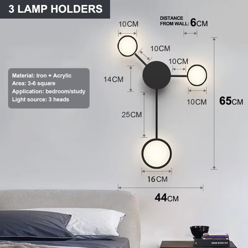 Nordic Modern Wall Lamp Led Minimalist Wall Light Living Room Bedroom Staircase Light Home Decoration Bedside Wall Sconce Lamps