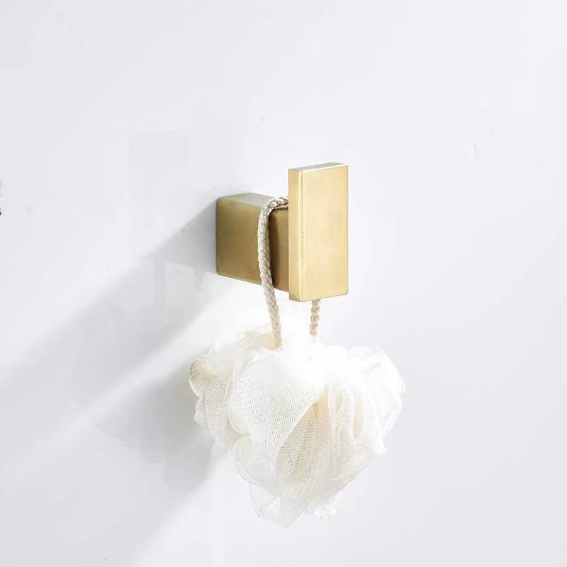 Brushed Gold Bathroom Accessories Set - 304 Stainless Steel Toilet Paper Holder, Toilet Brush Holder, Storage Shelf, and Towel Bar