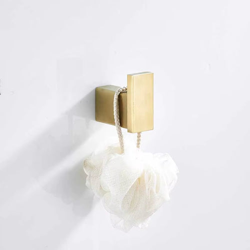 Brushed Gold Bathroom Accessories Set - 304 Stainless Steel Toilet Paper Holder, Toilet Brush Holder, Storage Shelf, and Towel Bar