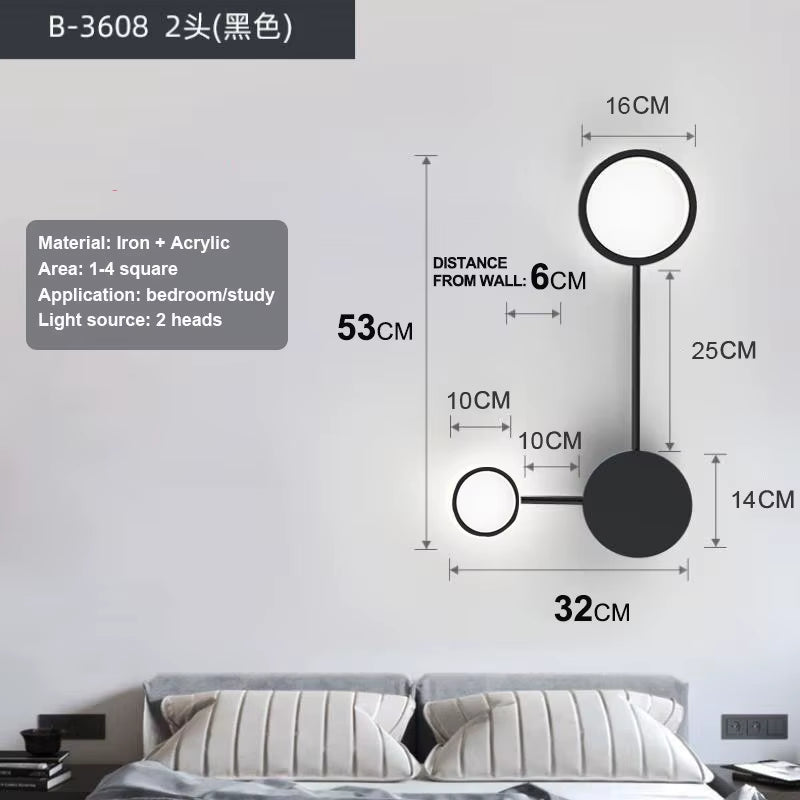 Nordic Modern Wall Lamp Led Minimalist Wall Light Living Room Bedroom Staircase Light Home Decoration Bedside Wall Sconce Lamps