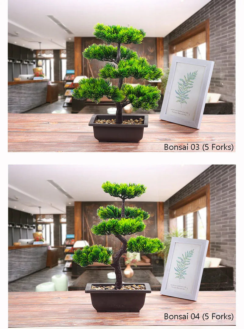 Large and Medium Artificial Bonsai Pine Trees for Nordic Home Interior Decoration and Craft Supplies
