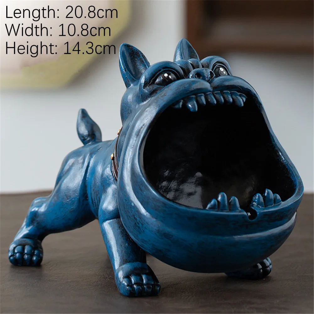 Ceramic Bulldog Ashtray and Storage Box - Large Capacity Animal Decor for Living Room, Desktop Ornaments, and Men's Gifts