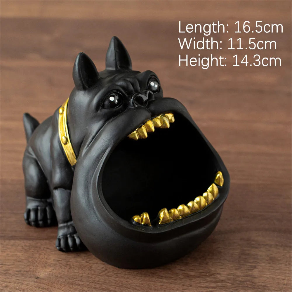 Ceramic Bulldog Ashtray and Storage Box - Large Capacity Animal Decor for Living Room, Desktop Ornaments, and Men's Gifts