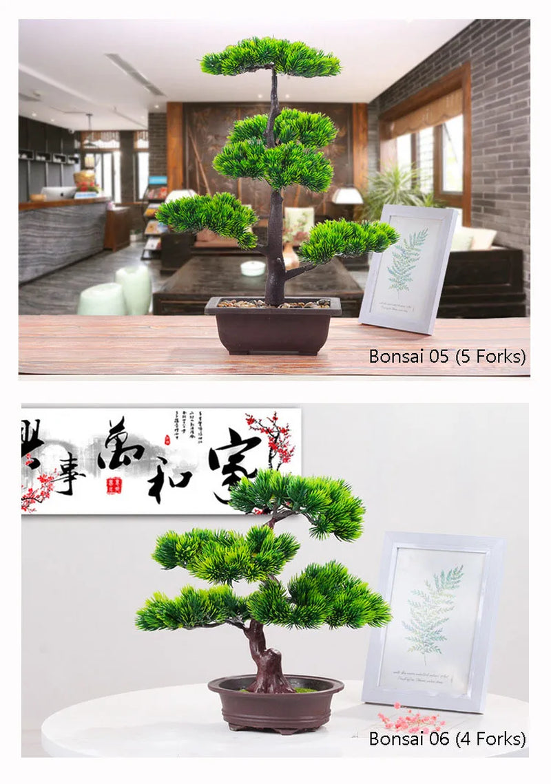 Large and Medium Artificial Bonsai Pine Trees for Nordic Home Interior Decoration and Craft Supplies